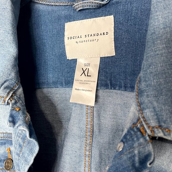 Social Standards by Sanctuary Classic Denim Jean Jacket Size XL - Picture 8 of 9
